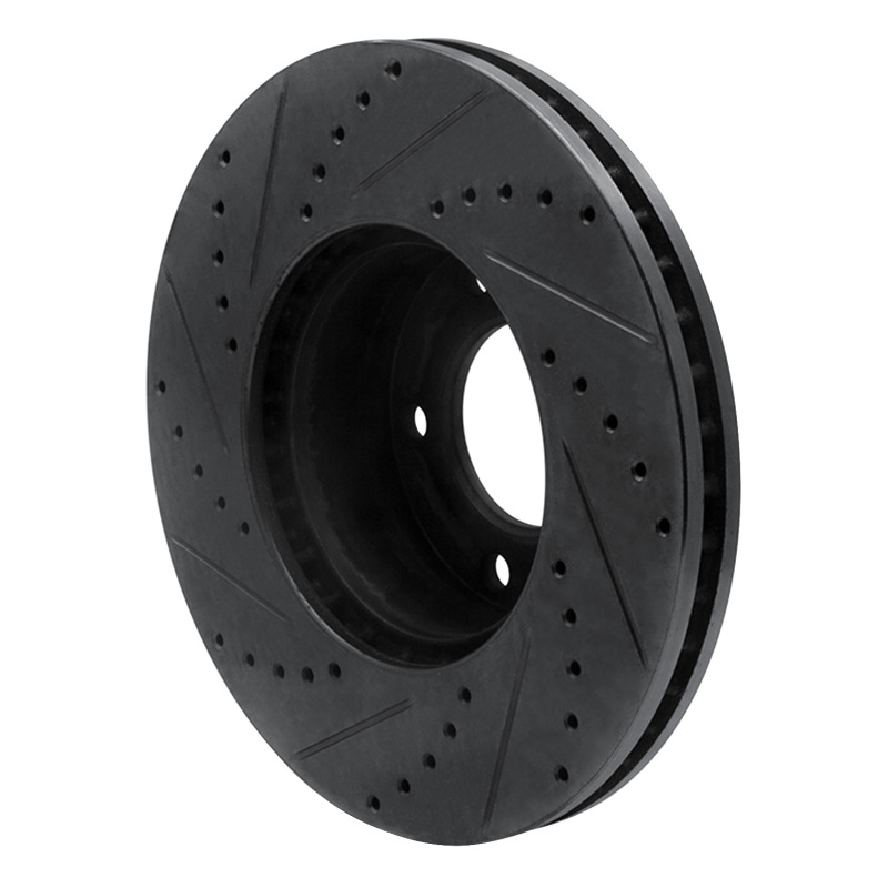 Mercedes-Benz G500 Brake Rotor (1) - Front Right - R1 Concepts - Drilled & Slotted - Black - `08-`18